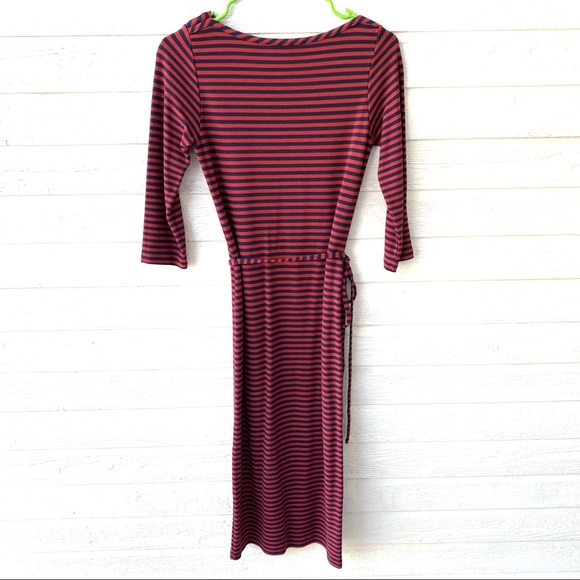 Boden Red Stripe Below Knee Pencil Dress WH507 - Picture 6 of 11